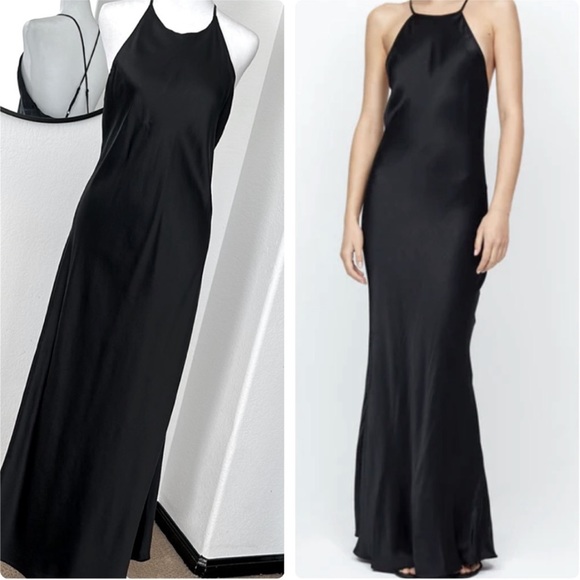 Cacique Dresses & Skirts - EUC Y2K Vintage CACIQUE Black Pure Silk Full Length Slip Dress